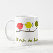 Gedrukte Librarian Reto Birds Design Gifts Koffiemok (Links)