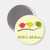 Gedrukte Librarian Reto Birds Design Gifts Magneet (Voorkant / Achterkant)