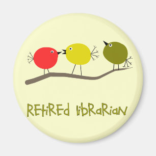 Gedrukte Librarian Reto Birds Design Gifts Magneet