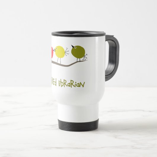 Gedrukte Librarian Reto Birds Design Gifts Reisbeker (Voorkant rechts)
