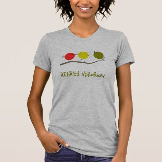 Gedrukte Librarian Reto Birds Design Gifts T-shirt (Voorkant)