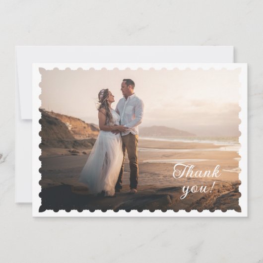 Gedrukte Lijst bruiloft foto dank u Bedankkaart (Voorkant)