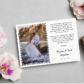 Gedrukte  Lijst bruiloft foto dank u Bedankkaart