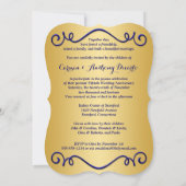 GEDRUKTE LINT 50e Verjaardagsuitnodiging - Blauw 2 Kaart (Achterkant)