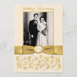 GEDRUKTE LINT 50e Verjaardagsuitnodiging Kaart