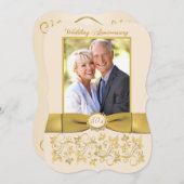 GEDRUKTE LINT 50e Verjaardagsuitnodiging Kaart (Voorkant / Achterkant)