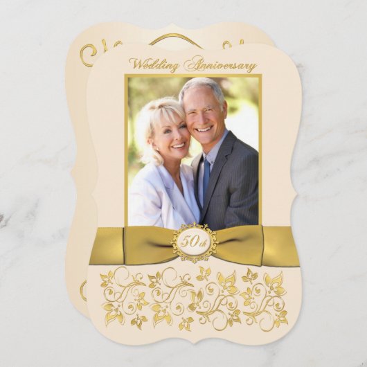 GEDRUKTE LINT 50e Verjaardagsuitnodiging Kaart (Voorkant / Achterkant)