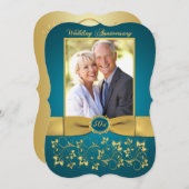 GEDRUKTE LINT 50ste verjaardag uitnodiging - Turko (Voorkant / Achterkant)