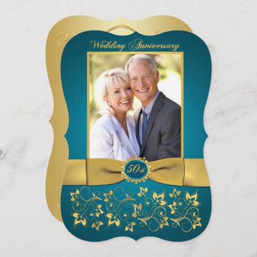 GEDRUKTE LINT 50ste verjaardag uitnodiging - Turko (Voorkant / Achterkant)