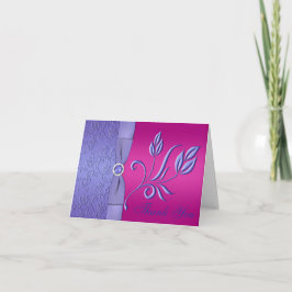 GEDRUKTE LINT Fuchsia, Paarse Bedankkaart