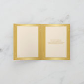 GEDRUKTE LINT Ivoor Gouden Bloemige Bedankkaart (Binnen)