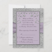 GEDRUKTE LINT Plum, Tinbloemige RSVP Kaart (Achterkant)