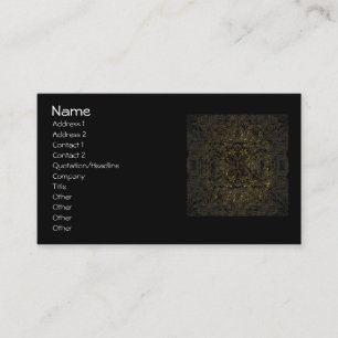 Gedrukte look Gold op Black Floral Visitekaartje