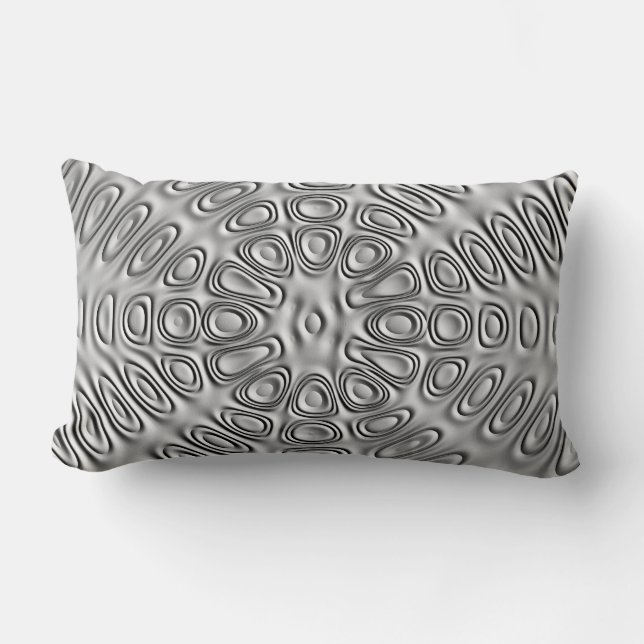 Gedrukte look Silver Grey Metal Sand Flower Kussen (Voorkant)