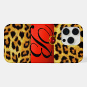 GEDRUKTE LUIAARD VEL ROOD ROBIJN EDELSTEEN MONOGRA iPhone HOESJE (Achterkant horizontaal)