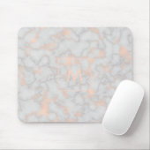 Gedrukte marmer en roze goud monogram muismat (Met muis)