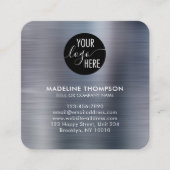 Gedrukte metalen zilvergrijze bedrijfs-QR-code Vierkante Visitekaartje (Voorkant)