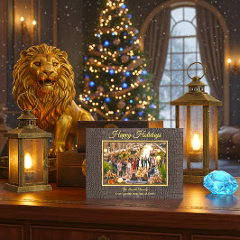 Gedrukte namaak bruine alligator textuur foto feestdagenkaart