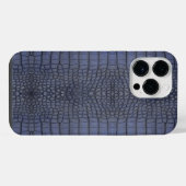Gedrukte namaak-kobalt-alligatorstructuur iPhone hoesje (Achterkant horizontaal)