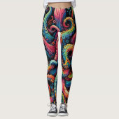 Gedrukte Octopus Arm Leggings (Voorkant)