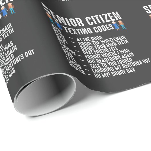 Gedrukte ouderen Senior Citizen TexCode Cadeaupapier (Rol Hoek)