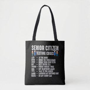 Gedrukte ouderen Senior Citizen TexCode Tote Bag
