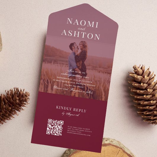 Gedrukte overlay Weddenschap in één uitnodiging