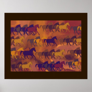 gedrukte paarden die poster