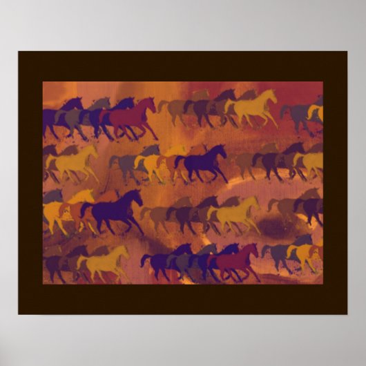 gedrukte paarden die poster (Voorkant)