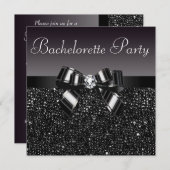 Gedrukte pailletten, Bow & Diamant Bachelorette Pa Kaart (Voorkant / Achterkant)