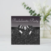 Gedrukte pailletten, Bow & Diamant Bachelorette Pa Kaart (Staand voorkant)