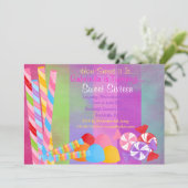 Gedrukte partijen Snoep Sweet 16 Uitnodiging (Staand voorkant)