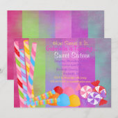 Gedrukte partijen Snoep Sweet 16 Uitnodiging (Voorkant / Achterkant)