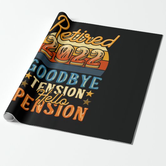 Gedrukte pensionering Afscheid Hallo Pensioen Cadeaupapier (Uitgerold)