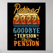 Gedrukte pensionering Afscheid Hallo Pensioen Poster (Voorkant)