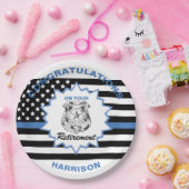 Gedrukte politie gefeliciteerd pensionering papieren bordje (Feest)