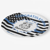 Gedrukte politie gefeliciteerd pensionering papieren bordje (Gekanteld)