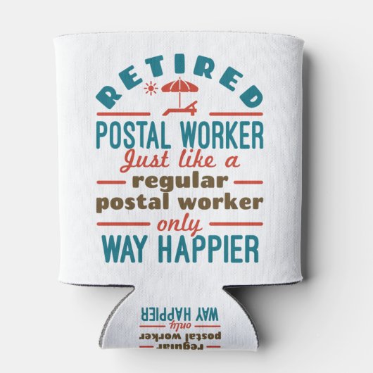 Gedrukte postbediende Happy Funny Mailman Blikjeskoeler (Achterkant)