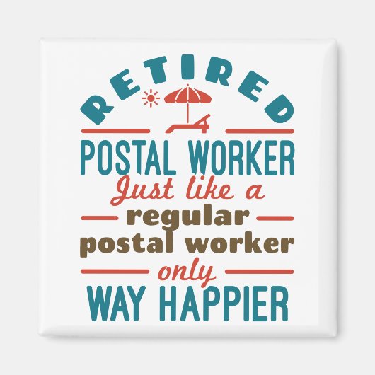 Gedrukte postbediende Happy Funny Mailman Magneet (Voorkant)