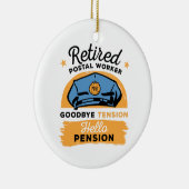 Gedrukte postwerker Brief koeriersdienst Pensioenr Keramisch Ornament (Rechts)