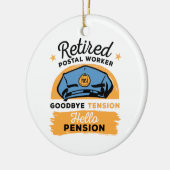 Gedrukte postwerker Brief koeriersdienst Pensioenr Keramisch Ornament (Links)