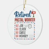 Gedrukte postwerker Brief koeriersdienst Pensioenr Keramisch Ornament (Links)