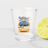 Gedrukte postwerker Brief koeriersdienst Pensioenr Shot Glas (Voorkant)