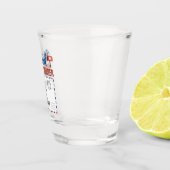 Gedrukte postwerker Brief koeriersdienst Pensioenr Shot Glas (Rechts)