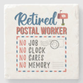 Gedrukte postwerker Brief koeriersdienst Pensioenr Stenen Onderzetter (Voorkant)