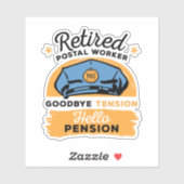 Gedrukte postwerker Brief koeriersdienst Pensioenr Sticker (Vel)