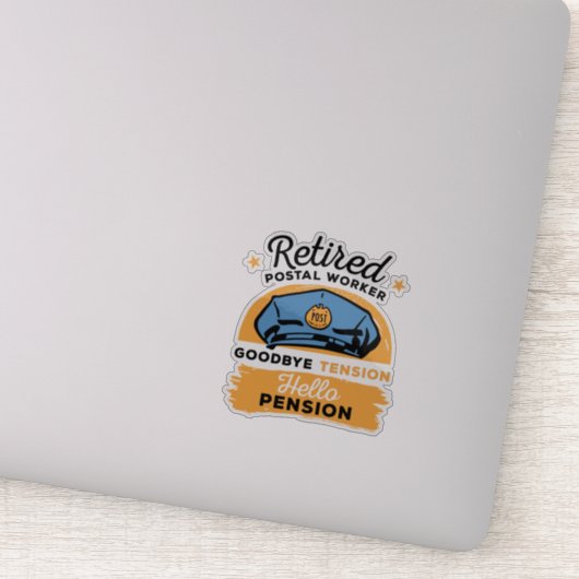 Gedrukte postwerker Brief koeriersdienst Pensioenr Sticker (Detail)