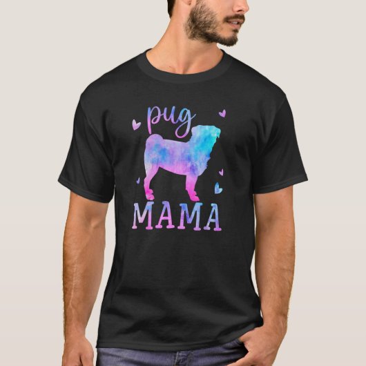 Gedrukte Pug Moeder Moederdag T-shirt (Voorkant)