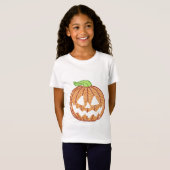 Gedrukte Rhinestone Jackolantern Pumpkin T-shirt (Voorkant volledig)