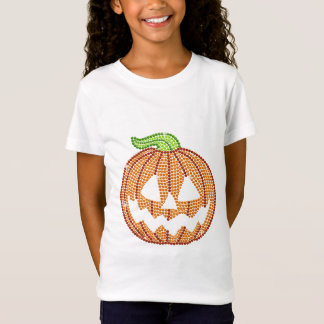Gedrukte Rhinestone Jackolantern Pumpkin T-shirt
